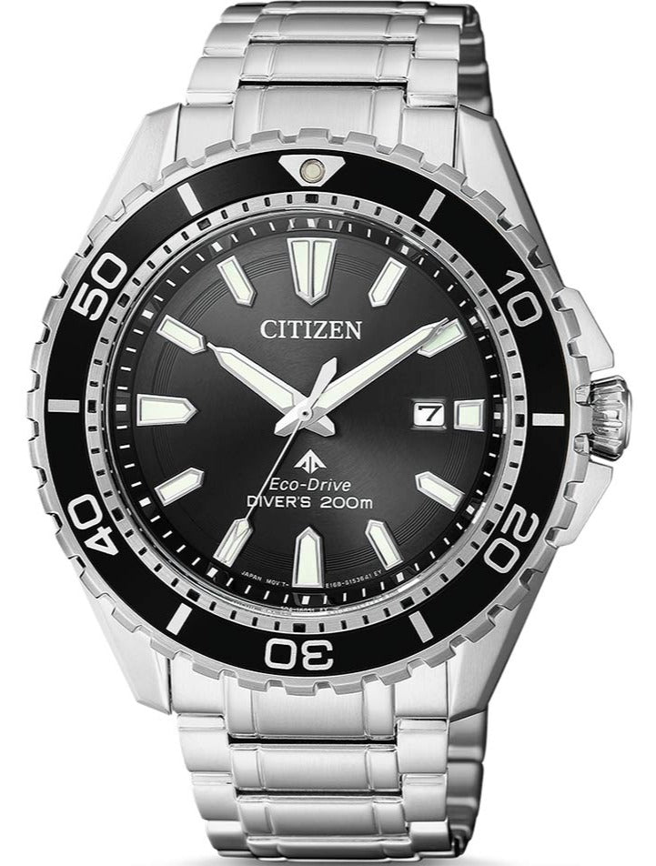 Citizen Promaster Diver Chronograph Black Dial Silver Steel Strap Watch For Men - BN0190-82E Buy Now By Citizen