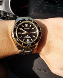 Citizen Eco Drive Promaster Diver Black Dial Two Tone Steel Strap Watch For Men - BN0194-57E Buy Now By Citizen