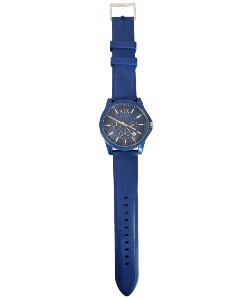 Armani Exchange Outerbanks Chronograph Blue Dial Blue Silicone Strap Watch For Men - AX1327 Buy Now By Armani Exchange