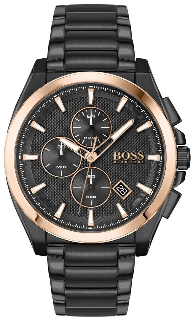 Hugo Boss Grandmaster Black Dial Black Steel Strap Watch for Men - 1513885 Buy Now By Hugo Boss