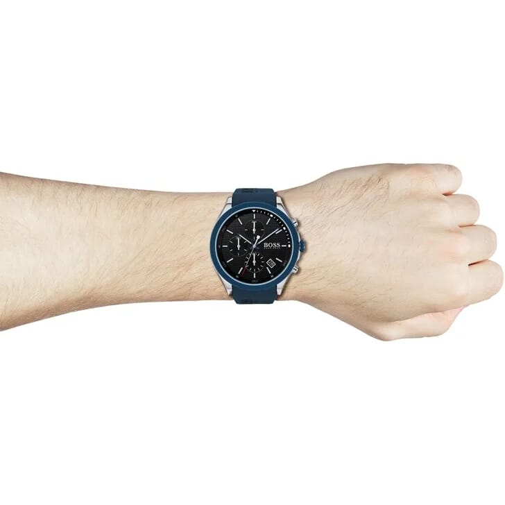 Hugo Boss Velocity Black Dial Blue Rubber Strap Watch for Men - 1513717 Buy Now By Hugo Boss