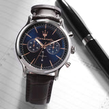Maserati Epoca Chronograph Blue Dial Brown Leather Strap Watch For Men - R8871618014 Buy Now By Maserati