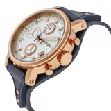Fossil Original Boyfriend Chronograph White Dial Navy Blue Leather Strap Watch for Women - ES3838 Buy Now By Fossil
