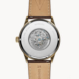 Fossil Flynn Mechanical Skeleton Beige Dial Brown Leather Strap Watch for Men - BQ2215 Buy Now By Fossil