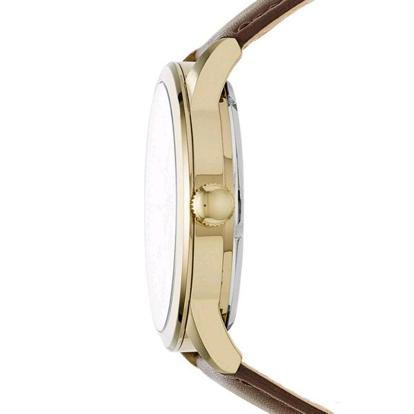 Fossil Flynn Mechanical Skeleton Beige Dial Brown Leather Strap Watch for Men - BQ2215 Buy Now By Fossil