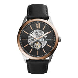 Fossil Flynn Mechanical Black Dial Black Leather Strap Watch for Men - BQ2216 Buy Now By Fossil