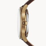 Fossil Flynn Mechanical Skeleton Beige Dial Brown Leather Strap Watch for Men - BQ2215 Buy Now By Fossil