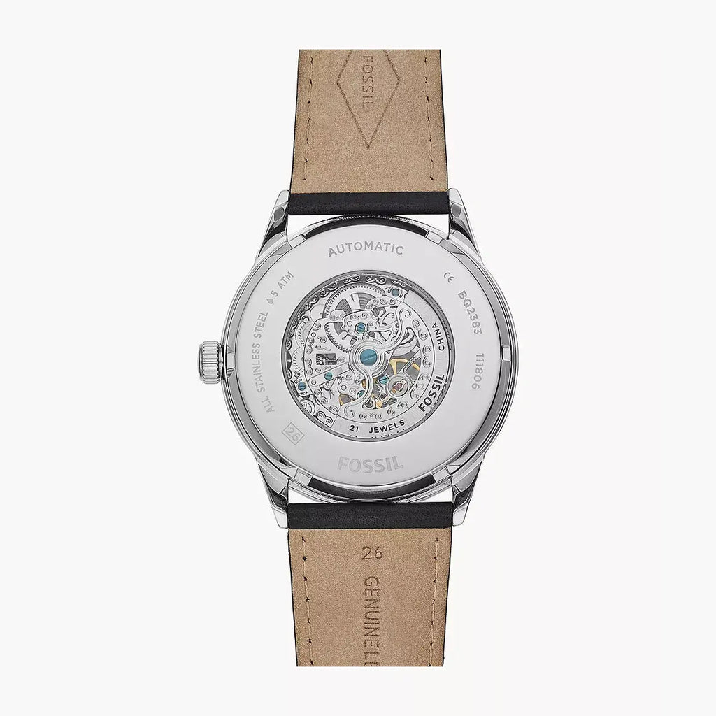 Fossil Forrester Automatic Skeleton Grey Dial Brown Leather Strap Watch for Men - ME3178 Buy Now By Fossil
