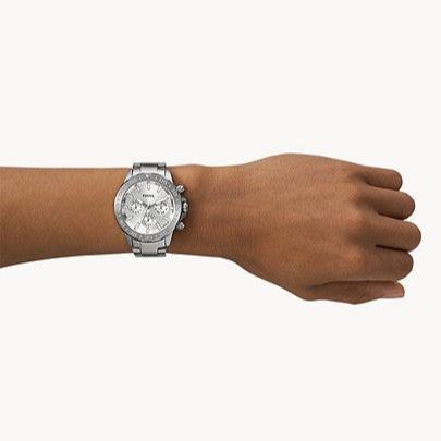 Fossil Bannon Multifunction Chronograph Silver Dial Silver Steel Strap Watch for Men - BQ2490 Buy Now By Fossil