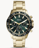 Fossil Bannon Multifunction Chronograph Green Dial Gold Steel Strap Watch for Men - BQ2493 Buy Now By Fossil