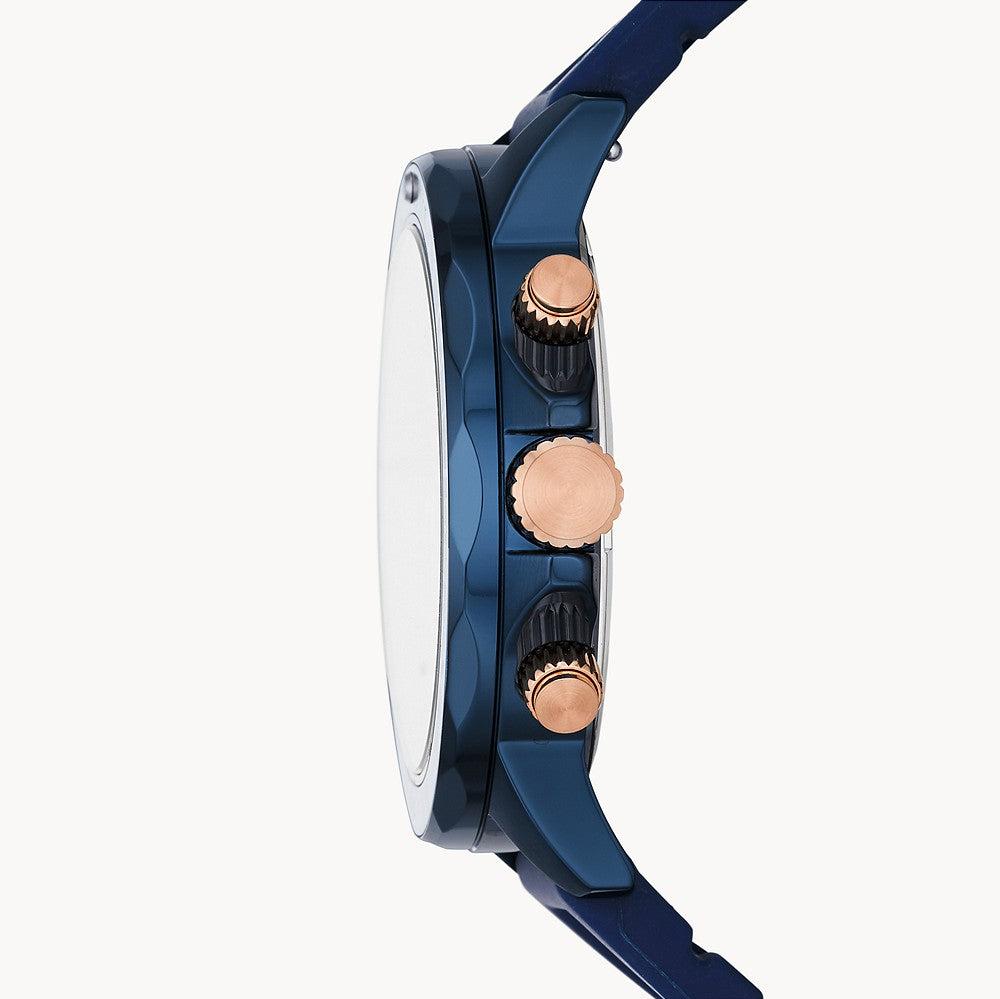 Fossil Bannon Multifunction Blue Dial Blue Silicone Strap Watch for Men - BQ2498 Buy Now By Fossil