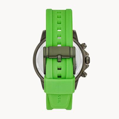 Fossil Bannon Chronograph Grey Dial Green Silicone Strap Watch for Men - BQ2501 Buy Now By Fossil