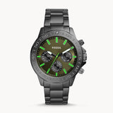Fossil Bannon Multifunction Chronograph Green Dial Grey Steel Strap Watch for Men - BQ2504 Buy Now By Fossil