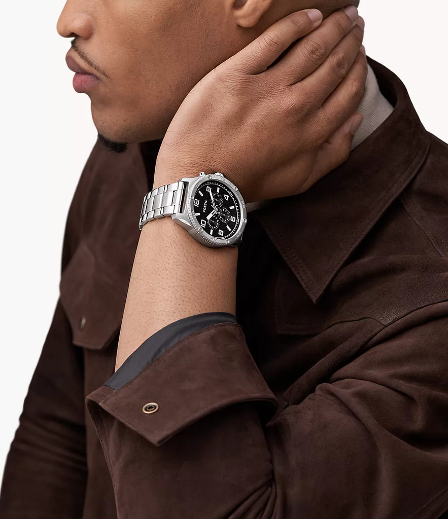 Fossil Brox Multifunction Black Dial Silver Steel Strap Watch for Women - BQ2797 Buy Now By Fossil