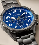 Fossil Brox Multifunction Blue Dial Grey Steel Strap Watch for Men - BQ2798 Buy Now By Fossil
