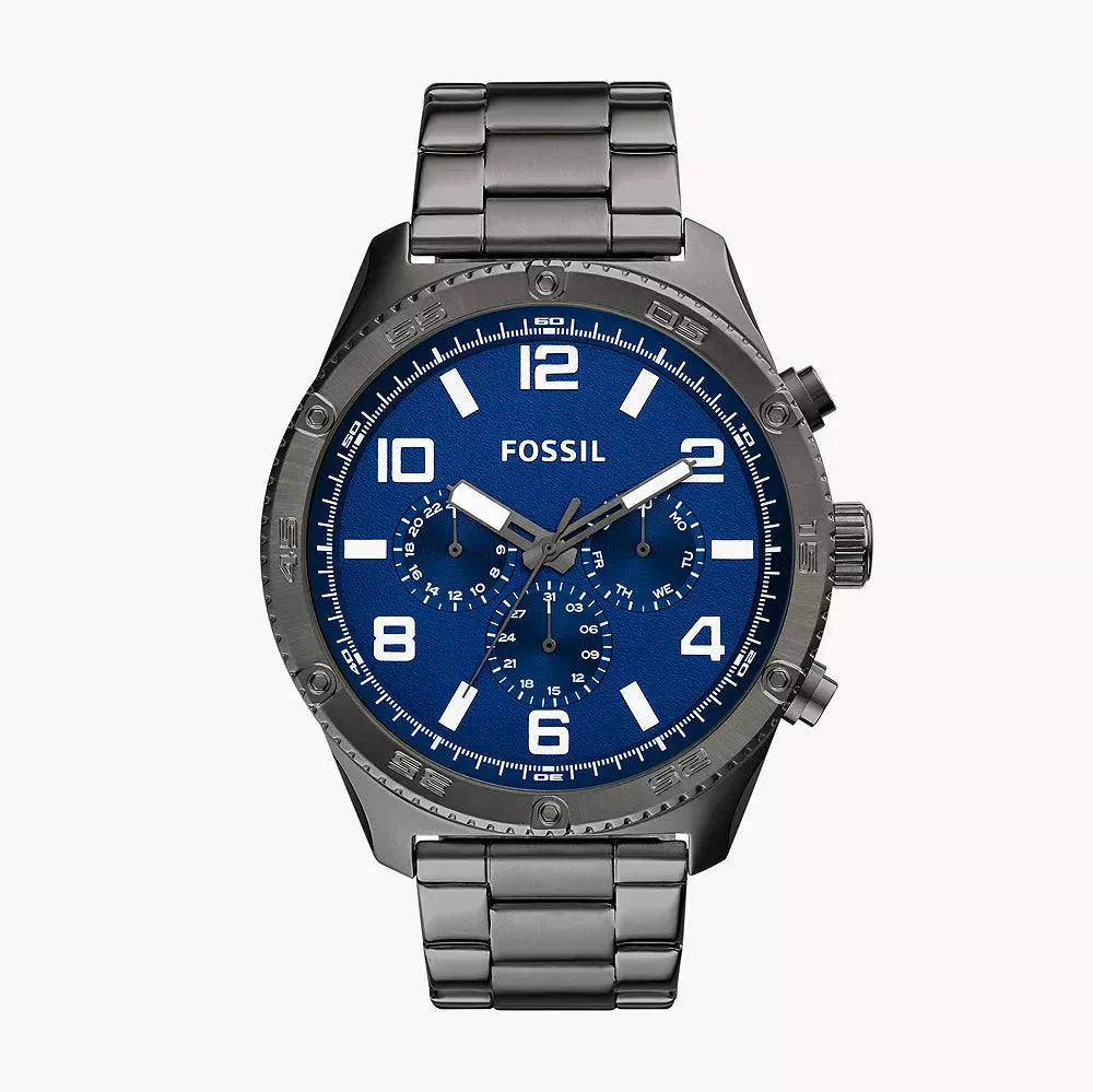 Fossil Brox Multifunction Blue Dial Grey Steel Strap Watch for Men - BQ2798 Buy Now By Fossil