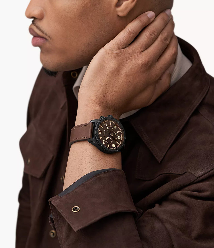 Fossil Brox Multifunction Brown Dial Brown Leather Strap Watch for Men - BQ2802 Buy Now By Fossil