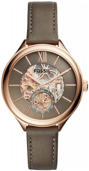Fossil Suitor Mechanical Grey Dial Grey Leather Strap Watch for Women - BQ3265 Buy Now By Fossil