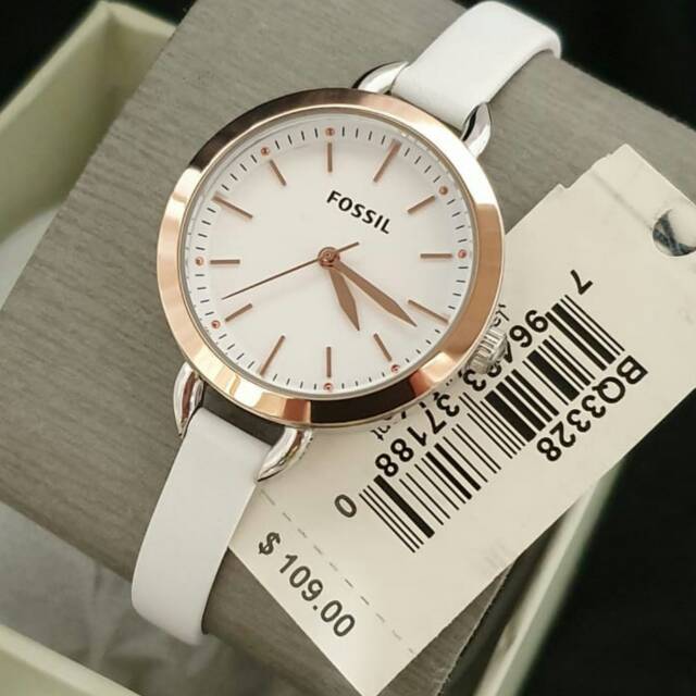 Fossil Classic Minute White Dial White Leather Strap Watch for Women - BQ3328 Buy Now By Fossil