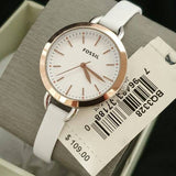 Fossil Classic Minute White Dial White Leather Strap Watch for Women - BQ3328 Buy Now By Fossil