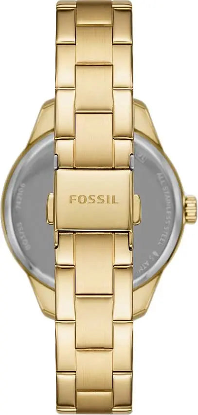 Fossil Rye Automatic Skeleton Gold Dial Gold Steel Strap Watch for Women - BQ3755 Buy Now By Fossil
