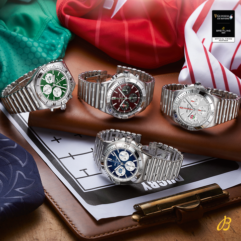 Breitling Chronomat B01 42 Six Nations Wales Red Dial Silver Steel Strap Watch for Men - AB0134A61K1A1 Buy Now By Breitling