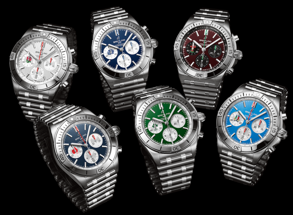 Breitling Chronomat B01 42 Six Nations Wales Red Dial Silver Steel Strap Watch for Men - AB0134A61K1A1 Buy Now By Breitling