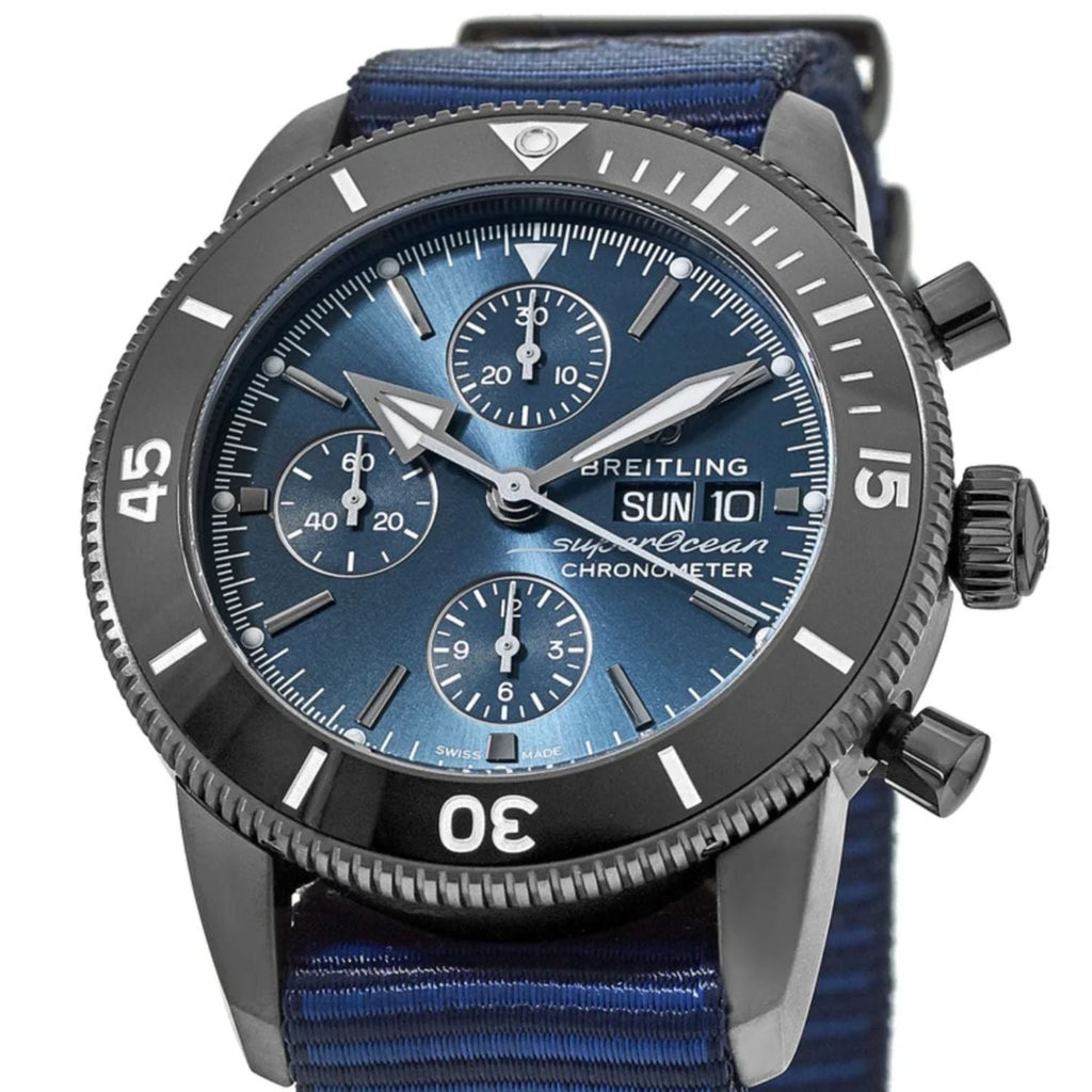 Breitling Superocean Heritage Chronograph 44 Outerknown Blue Dial Blue NATO Strap Watch for Men - M133132A1C1W1 Buy Now By Breitling