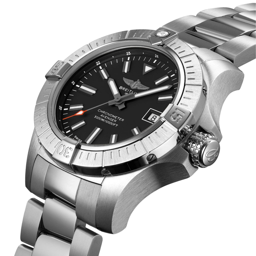 Breitling Avenger Automatic 43mm Black Dial Silver Steel Strap Watch for Men - A17318101B1A1 Buy Now By Breitling
