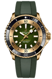 Breitling Superocean Automatic 42 Green Dial Green Rubber Strap Watch for Men - N17375201L1S1 Buy Now By Breitling