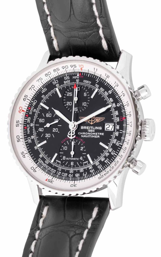 Breitling Navitimer 1 Chronograph 41mm Automatic Black Dial Black Leather Strap Mens Watch - A13324121B1P1 Buy Now By Breitling
