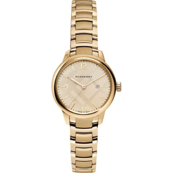 Burberry The Classic Champagne Dial Gold Steel Strap Watch for Women - BU10109 Buy Now By Burberry