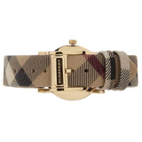 Burberry The City Gold Dial Haymarket Brown Leather Strap Watch for Women - BU9219 Buy Now By Burberry