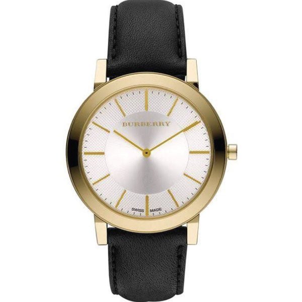 Burberry The City Gold Dial Black Leather Strap Watch for Men - BU2353 Buy Now By Burberry