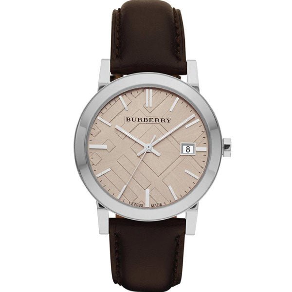 Burberry The City Gold Dial Brown Leather Strap Watch for Men - BU9011 Buy Now By Burberry