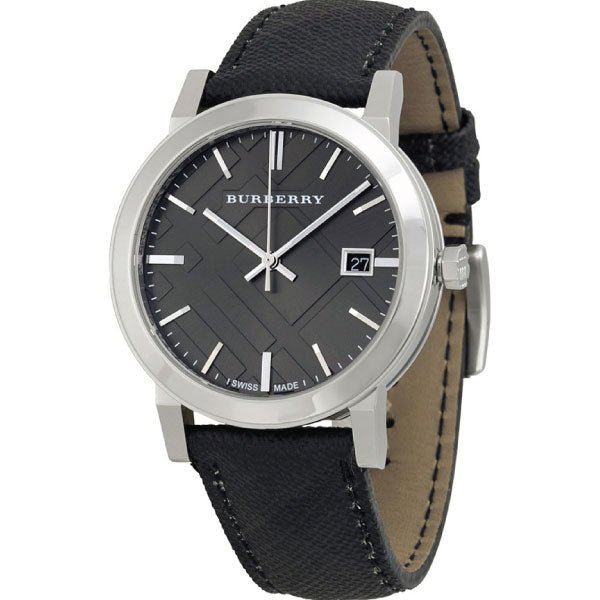 Burberry The City Grey Dial Black Leather Strap Watch for Men - BU9030 Buy Now By Burberry