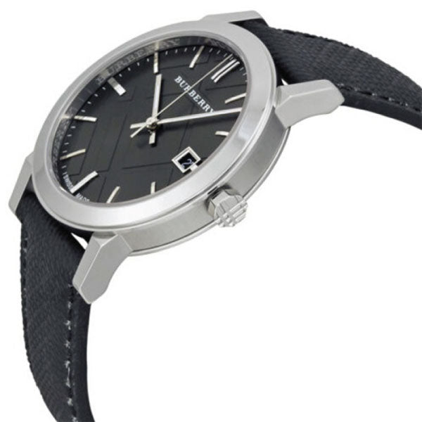 Burberry The City Grey Dial Black Leather Strap Watch for Men - BU9030 Buy Now By Burberry