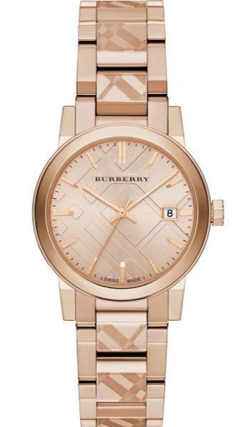 Burberry The City Rose Gold Dial Rose Gold Steel Strap Watch for Women - BU9146 Buy Now By Burberry