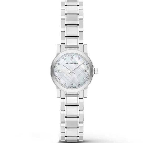 Burberry The City Diamonds Mother of Pearl Dial Silver Steel Strap Watch for Women - BU9224 Buy Now By Burberry