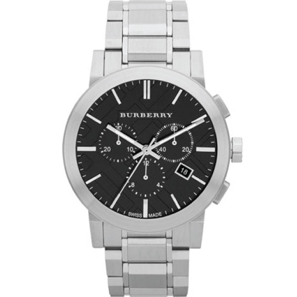 Burberry The City Black Dial Silver Steel Strap Watch for Men - BU9351 Buy Now By Burberry