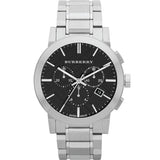 Burberry The City Black Dial Silver Steel Strap Watch for Men - BU9351 Buy Now By Burberry