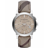 Burberry The City Smoke Dial Checked Brown Leather Strap Watch for Men - BU9358 Buy Now By Burberry