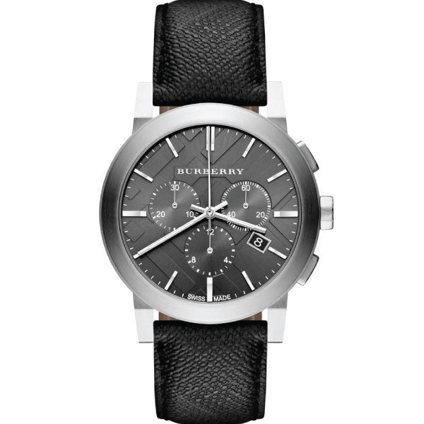 Burberry The City Grey Dial Black Leather Strap Watch for Men - BU9359 Buy Now By Burberry