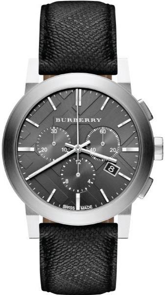 Burberry The City Grey Dial Black Leather Strap Watch for Men - BU9362 Buy Now By Burberry