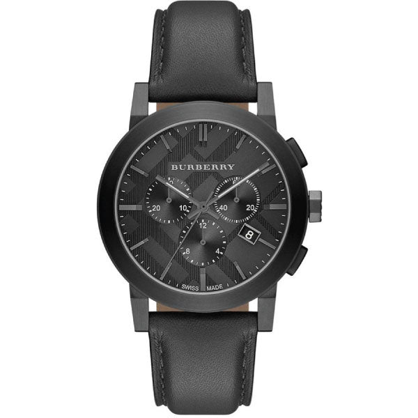 Burberry The City Black Dial Black Leather Strap Watch for Men - BU9364 Buy Now By Burberry