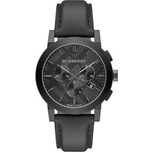 Burberry The City Black Dial Black Leather Strap Watch for Men - BU9364 Buy Now By Burberry