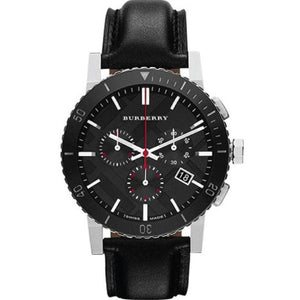 Burberry The City Black Dial Black Leather Strap Watch for Men - BU9382 Buy Now By Burberry
