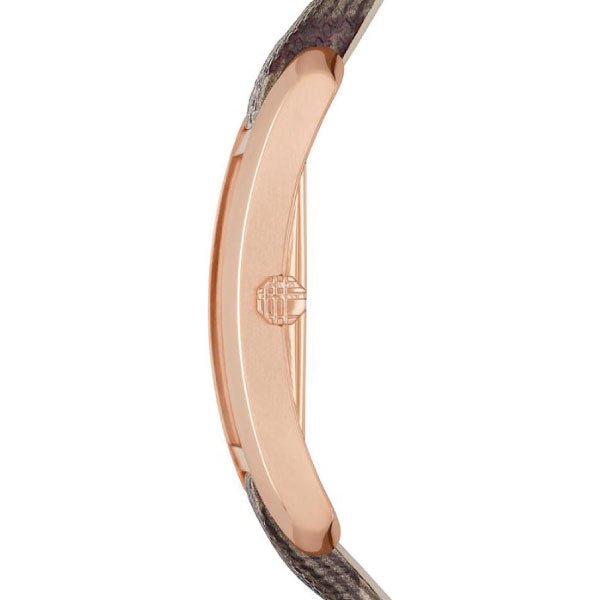 Burberry The Pioneer Rose Gold Dial Haymarket Brown Leather Strap Watch for Women - BU9408 Buy Now By Burberry