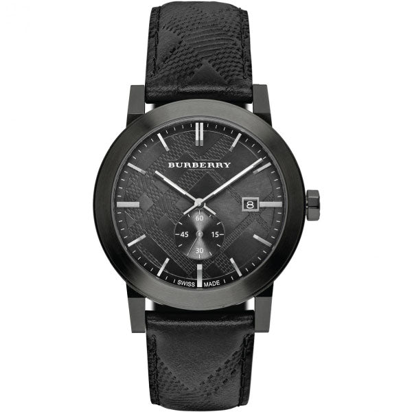 Burberry The City Black Dial Black Leather Strap Watch for Men - BU9906 Buy Now By Burberry