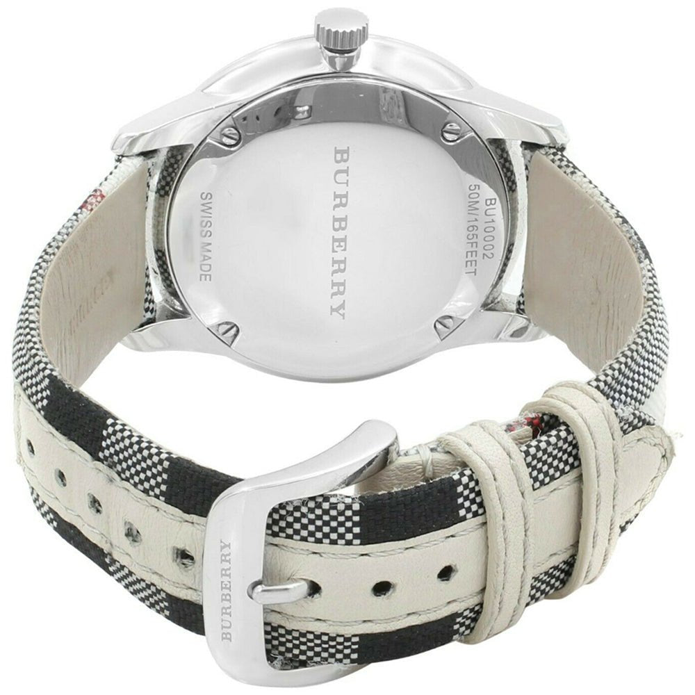 Burberry The Classic Horseferry Silver Dial Black Leather Strap Watch for Men - BU10002 Buy Now By Burberry